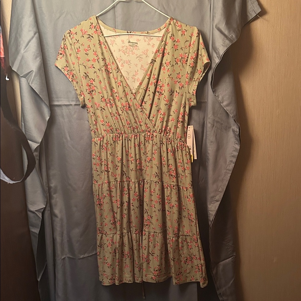 No Boundaries Floral Midi Dress - Green and Red